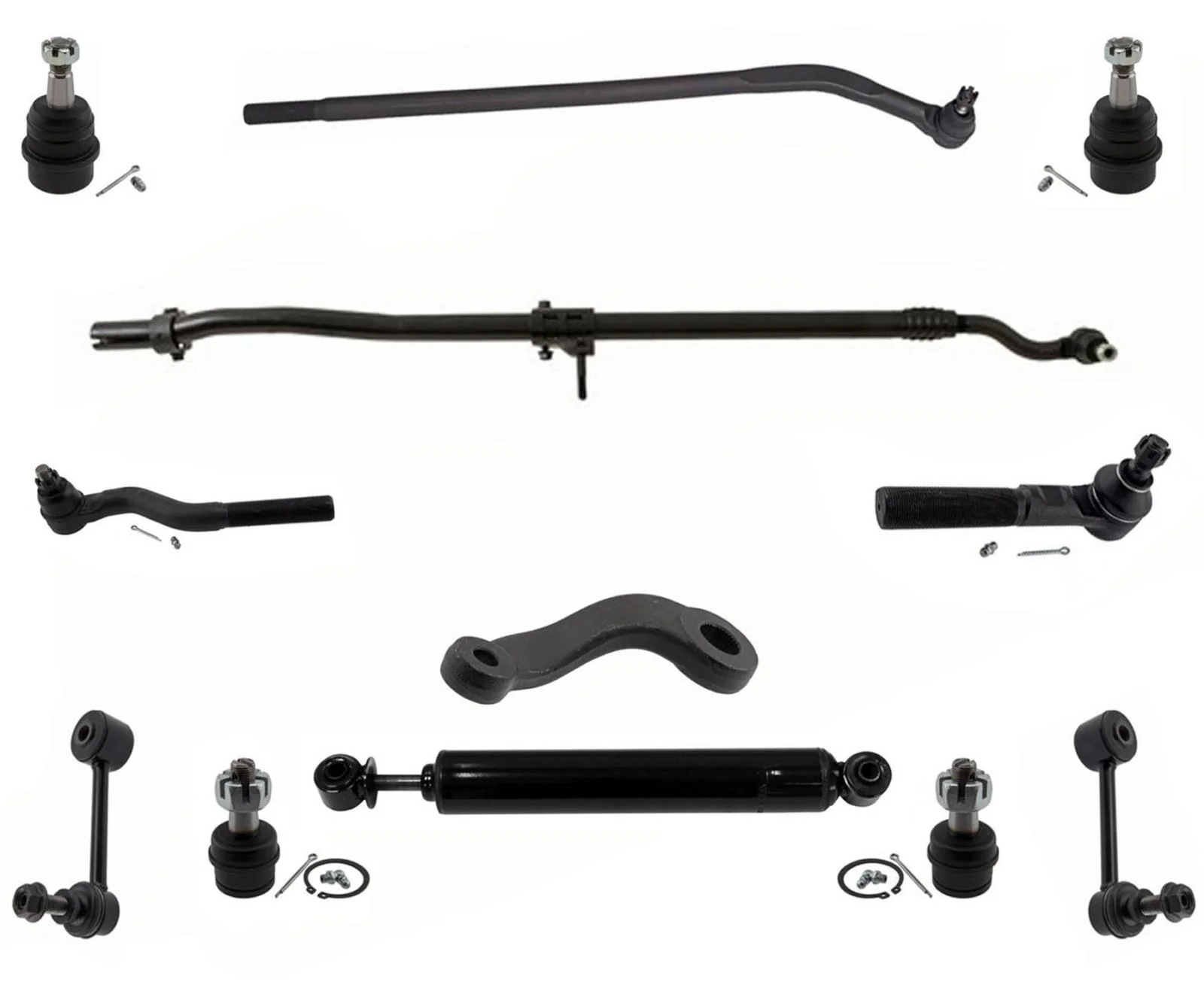For Wrangler 10-17 Ball Joints Tie Rod Arm To Steering Assembly Front 12Pc Kit