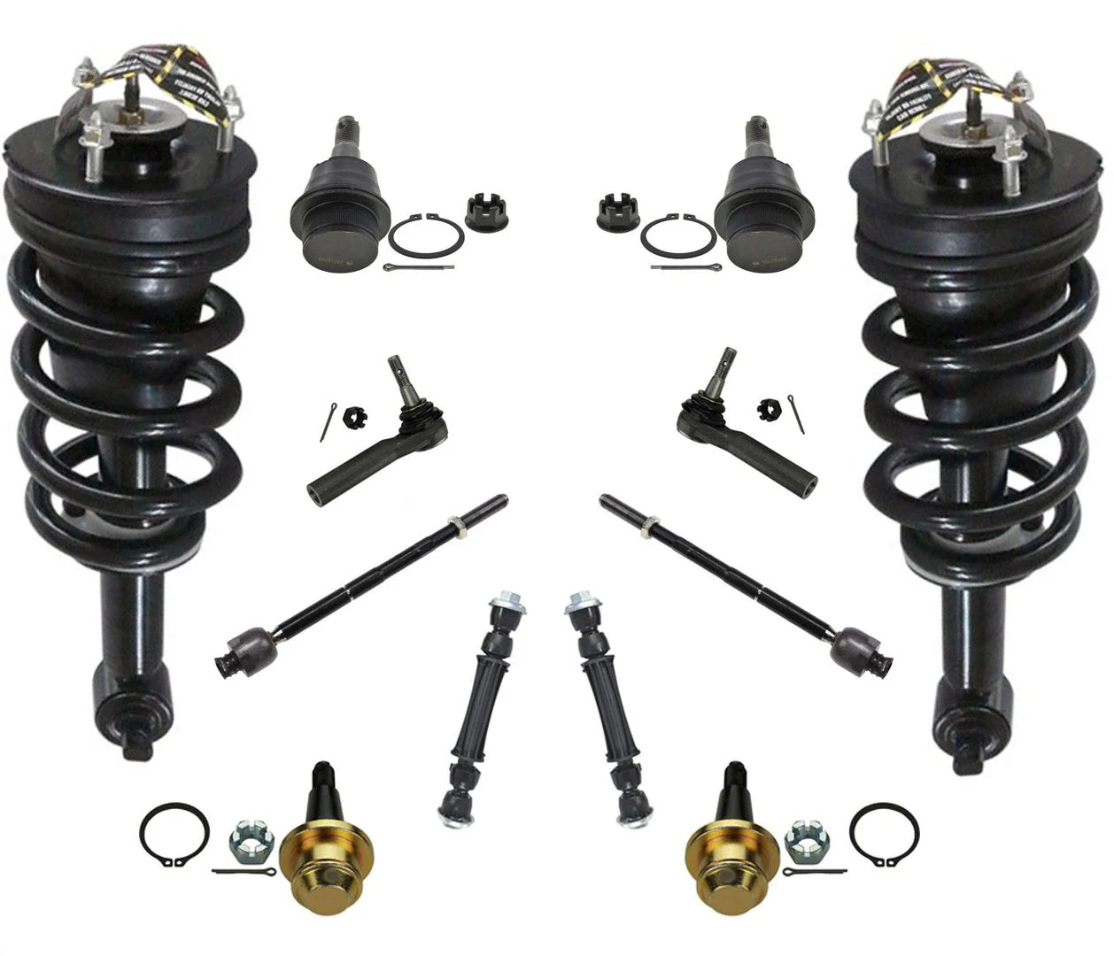 Frnt Struts Lower Ball Joints Tie Rods Links For 14-16 Sierra 1500 4 Wheel Drive