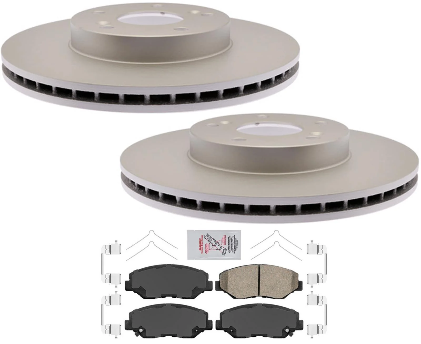 Front AmeriBRAKES Coated Brake Rotors Ceramic Brake Pads for Honda Civic LX 2021