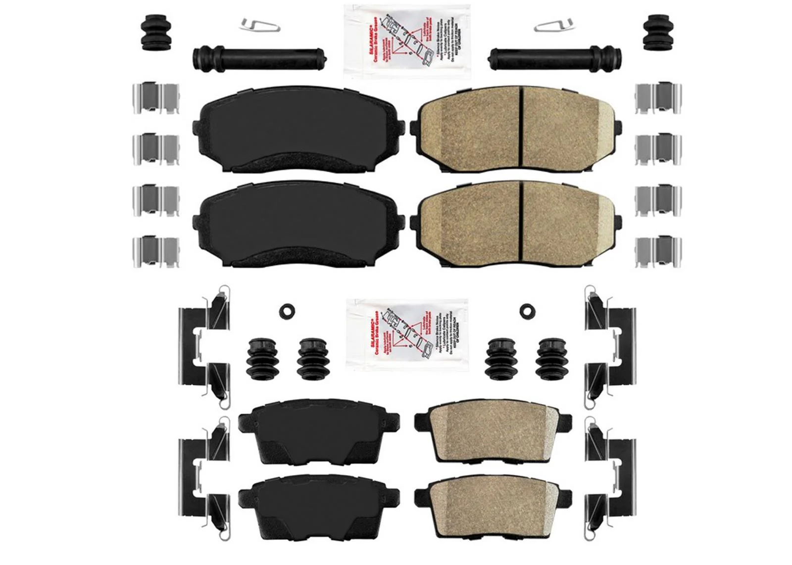 Front and Rear Ceramic Disc Brake Pads Parking Shoes For 2007-2015 Mazda CX-9 - Image 2