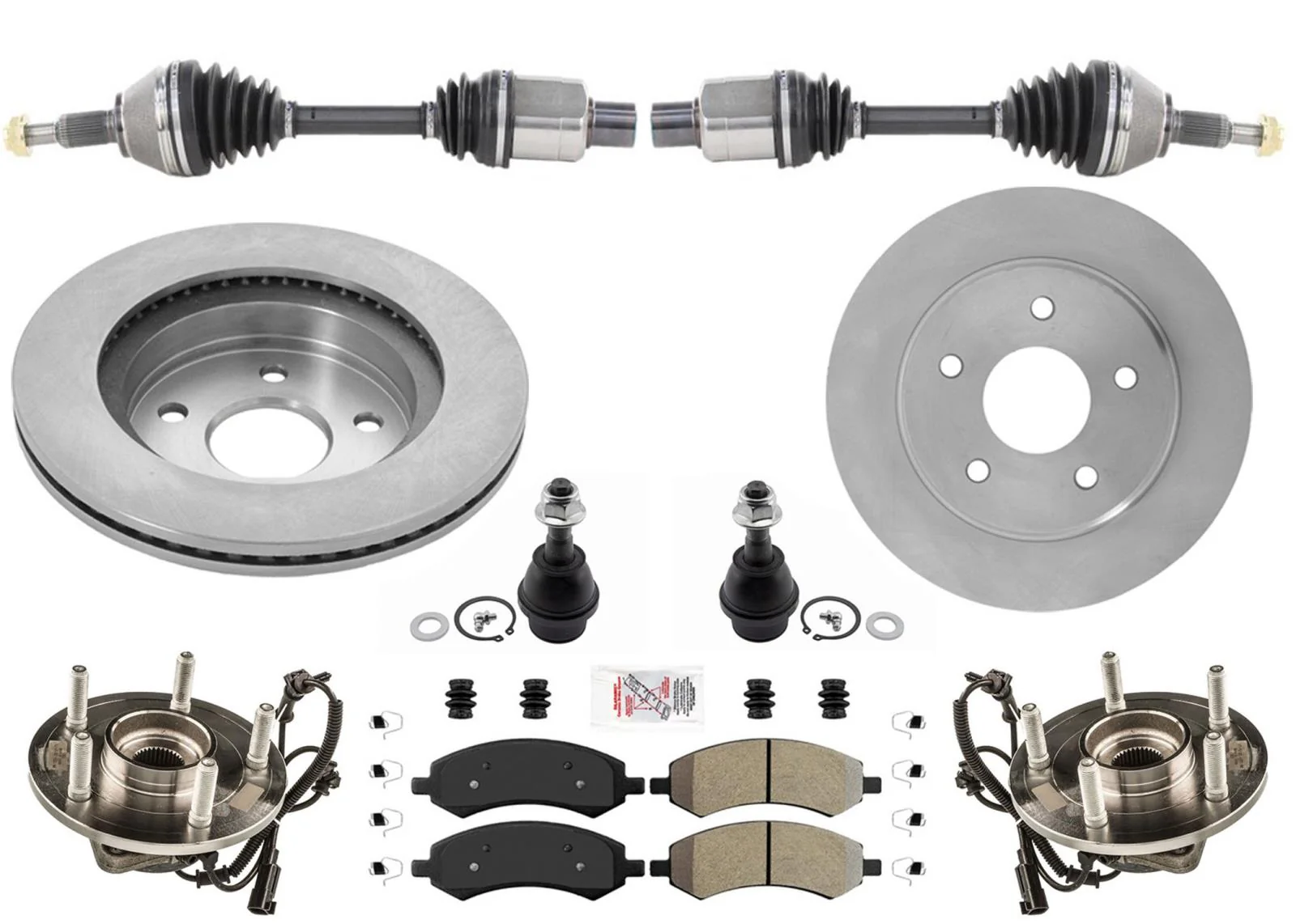 Front Axles and Wheel Hub Bearings 4 Wheel Drive for Ram 1500 2012-2018