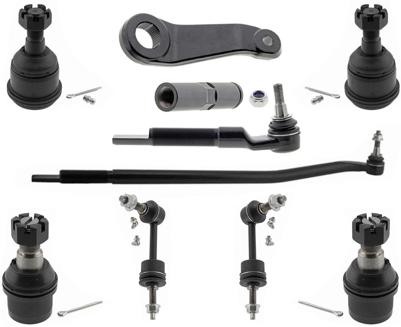 Front Ball Joints Tie Rods Pitman Arm Drag Link For RAM 2500 2014 2017 2018 4WD