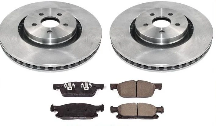 Front Coated Rotors Brake Pads For Ford Edge 15-18 All Wheel Drive 345MM Rotor