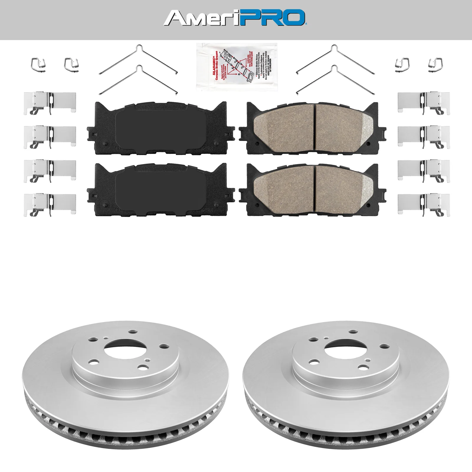 Front Ceramic Pads & Coated Rotors FOR 07-2018 TOYOTA AVALON CAMRY ES300H ES350