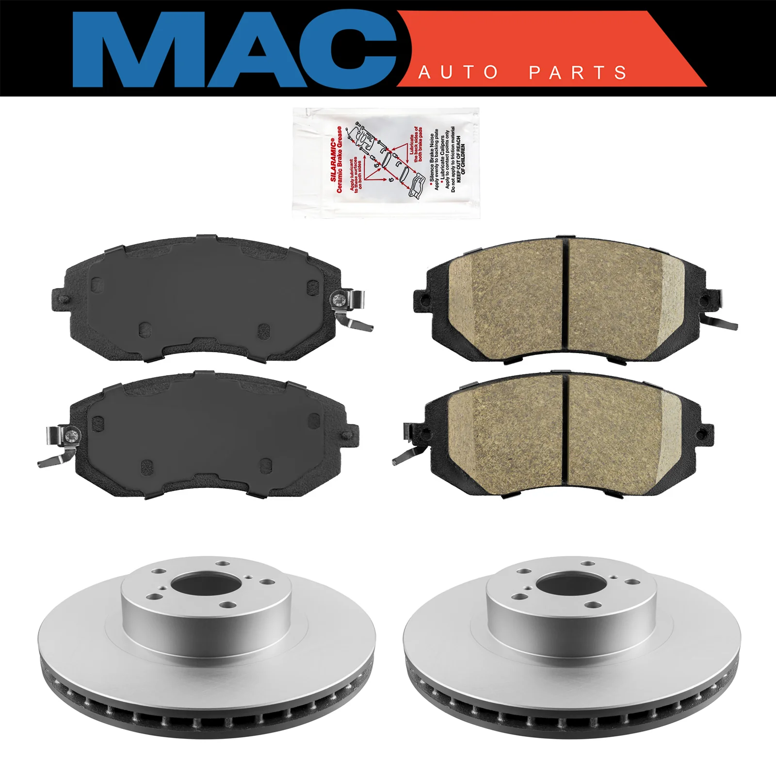 Front Ceramic Pads & Coated Rotors FOR 2011-2016 SUBARU IMPREZA OUTBACK SPORT
