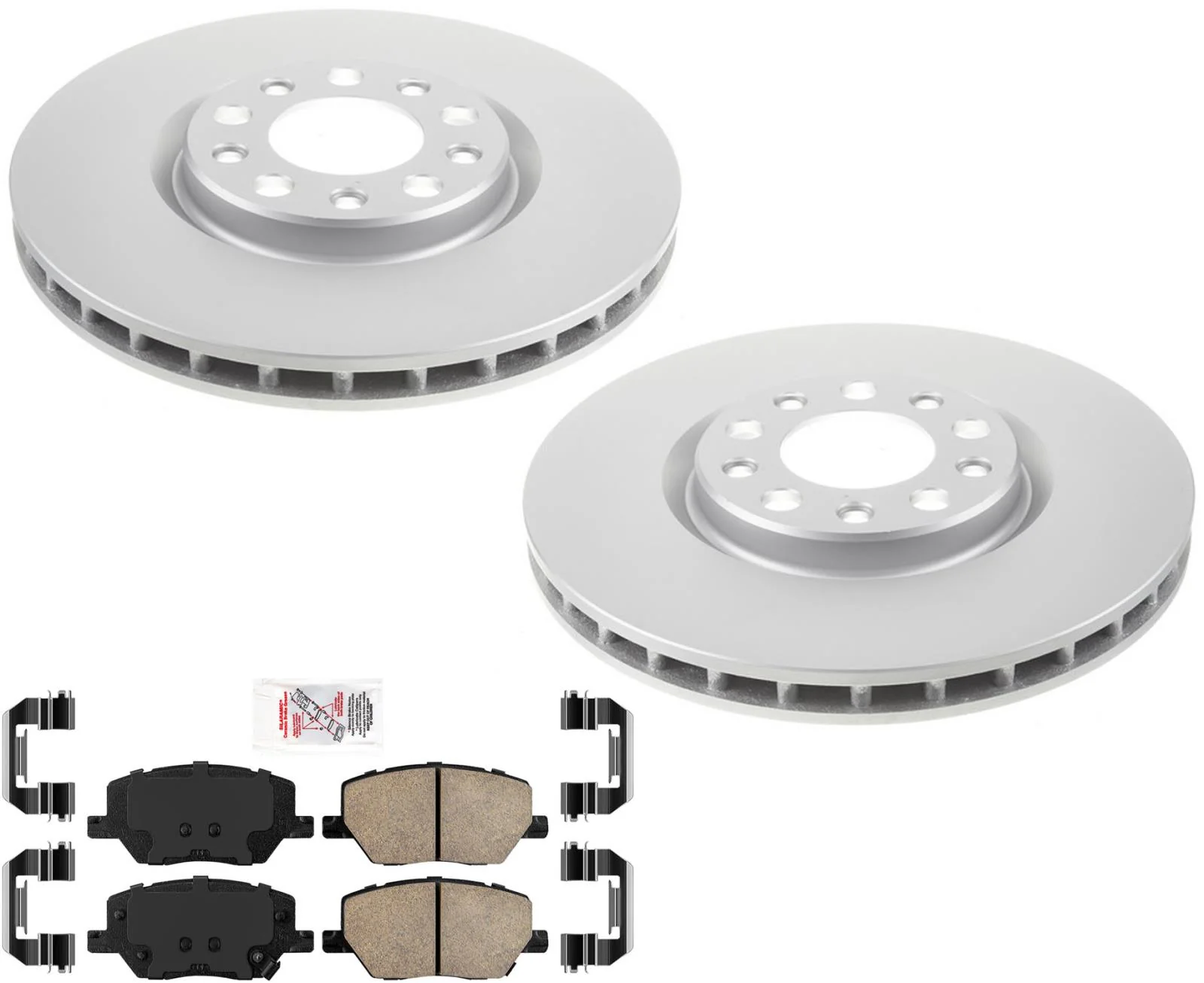 Front Coated Brake Rotors & Ceramic Brake Pads For 2015-2022 Jeep Renegade