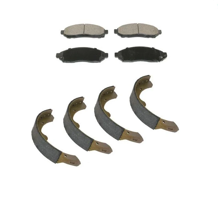 Front Ceramic Pads With Rear Organic Brake Shoes Fits 2013-2021 Nissan NV200