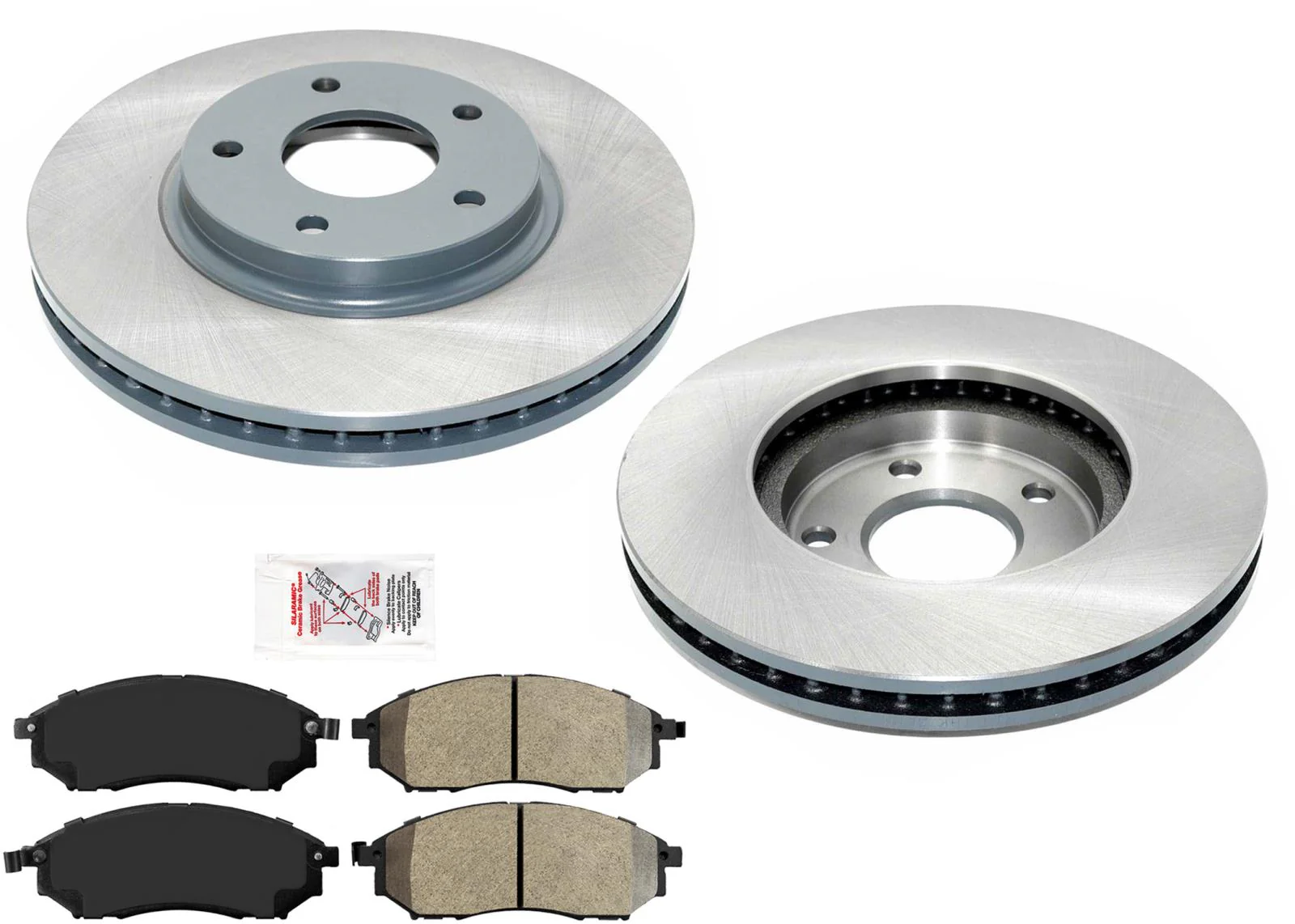 Front Coated Brake Rotors & Brake Pads For Infiniti Q45 2002 2003 2005 2006