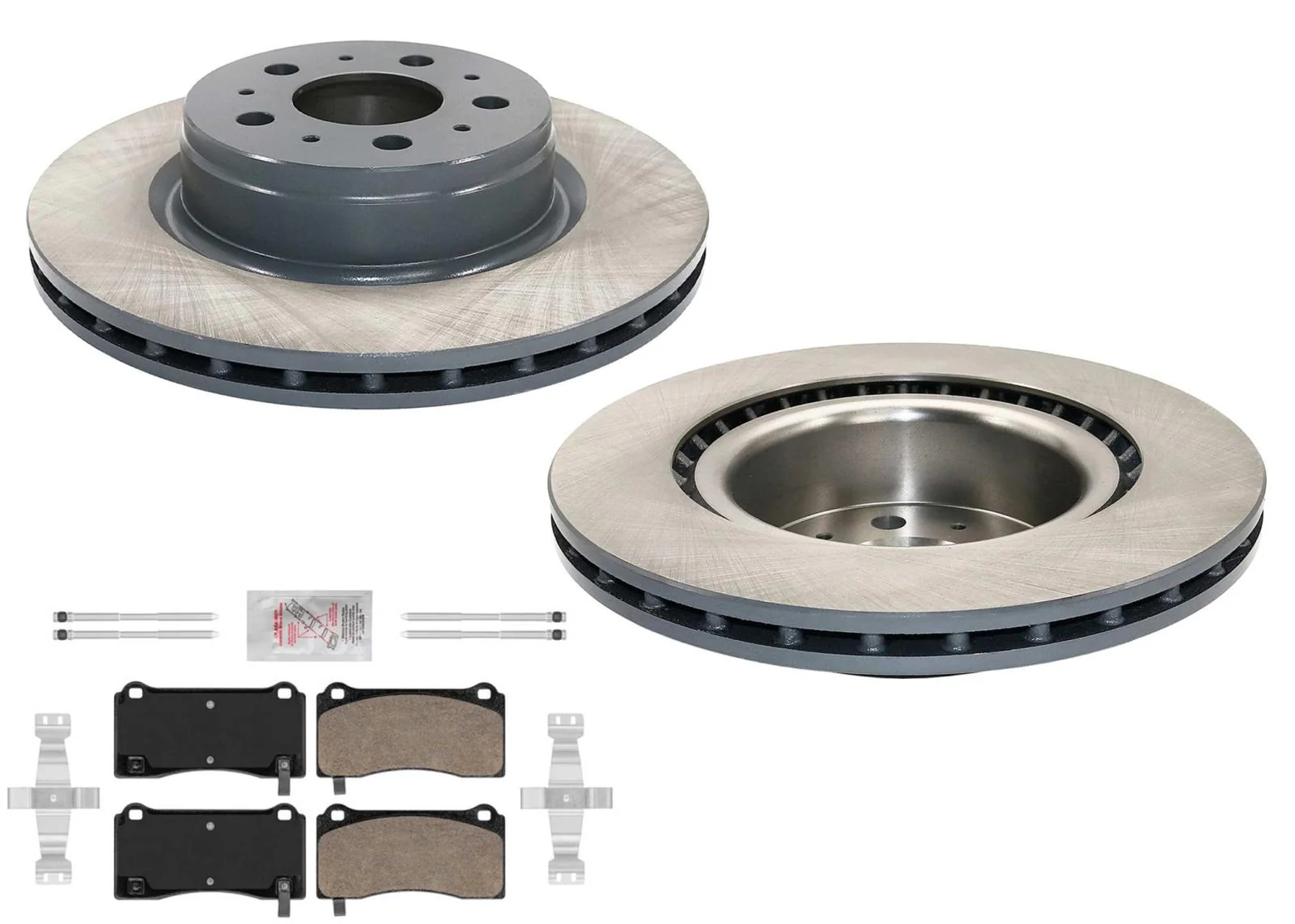 Front Coated Brake Rotors Ceramic Pads For Tesla 3 2017-2024 320MM Grey Caliper