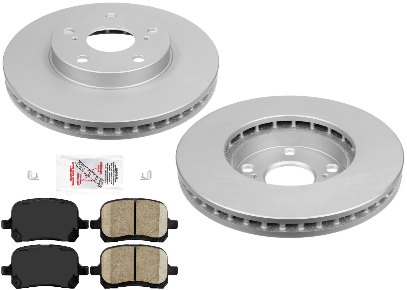 Front Coated Disc Brake Rotors & Brake Pads for Toyota Camry 99-01 3.0L V6