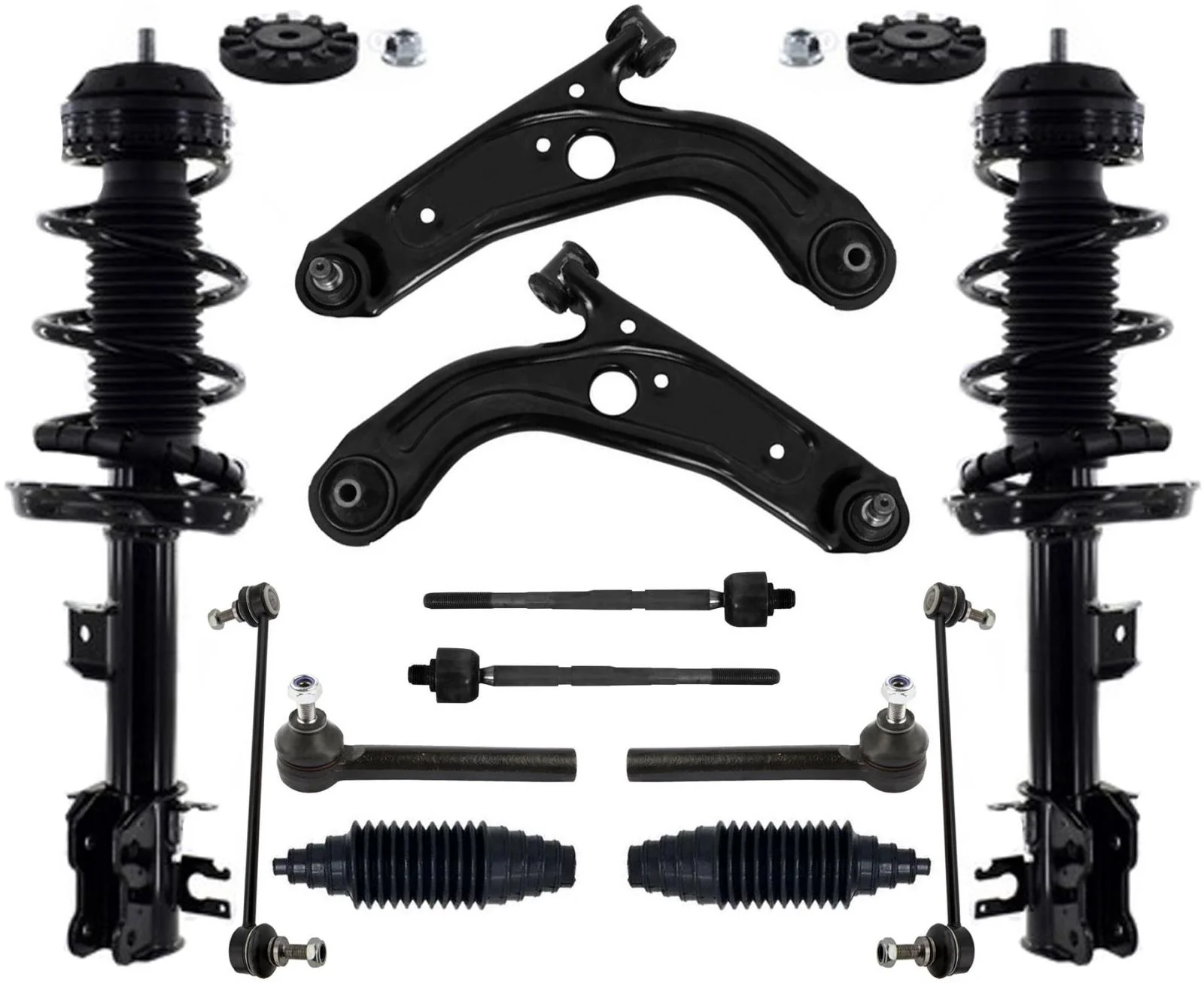 Front Complete Struts Control Arms Tie Rods & Links For Fiat 500 Pop 2012-2016
