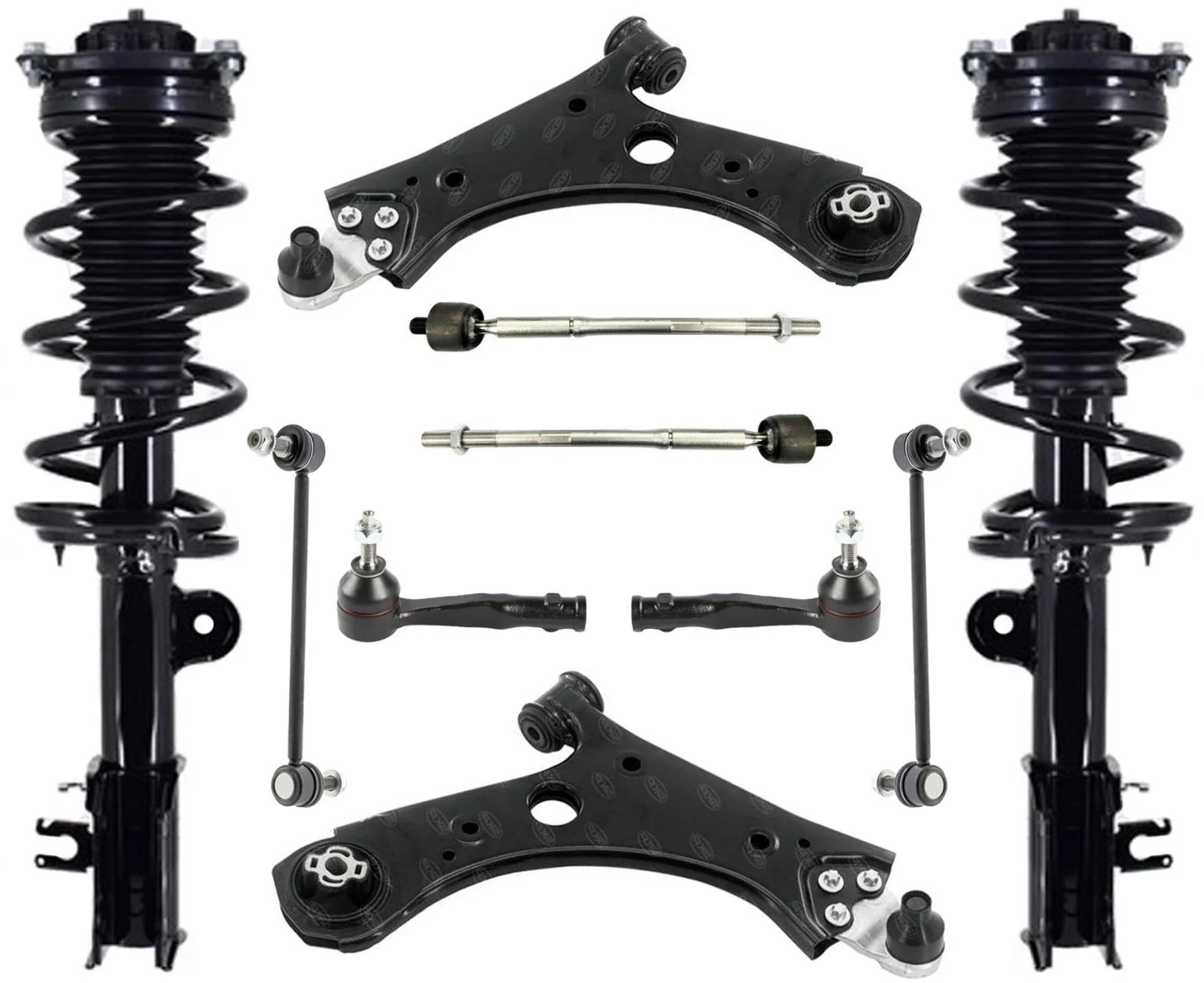 Front Complete Struts Control Arms Tie Rods & Links For Jeep Compass 2017-2021