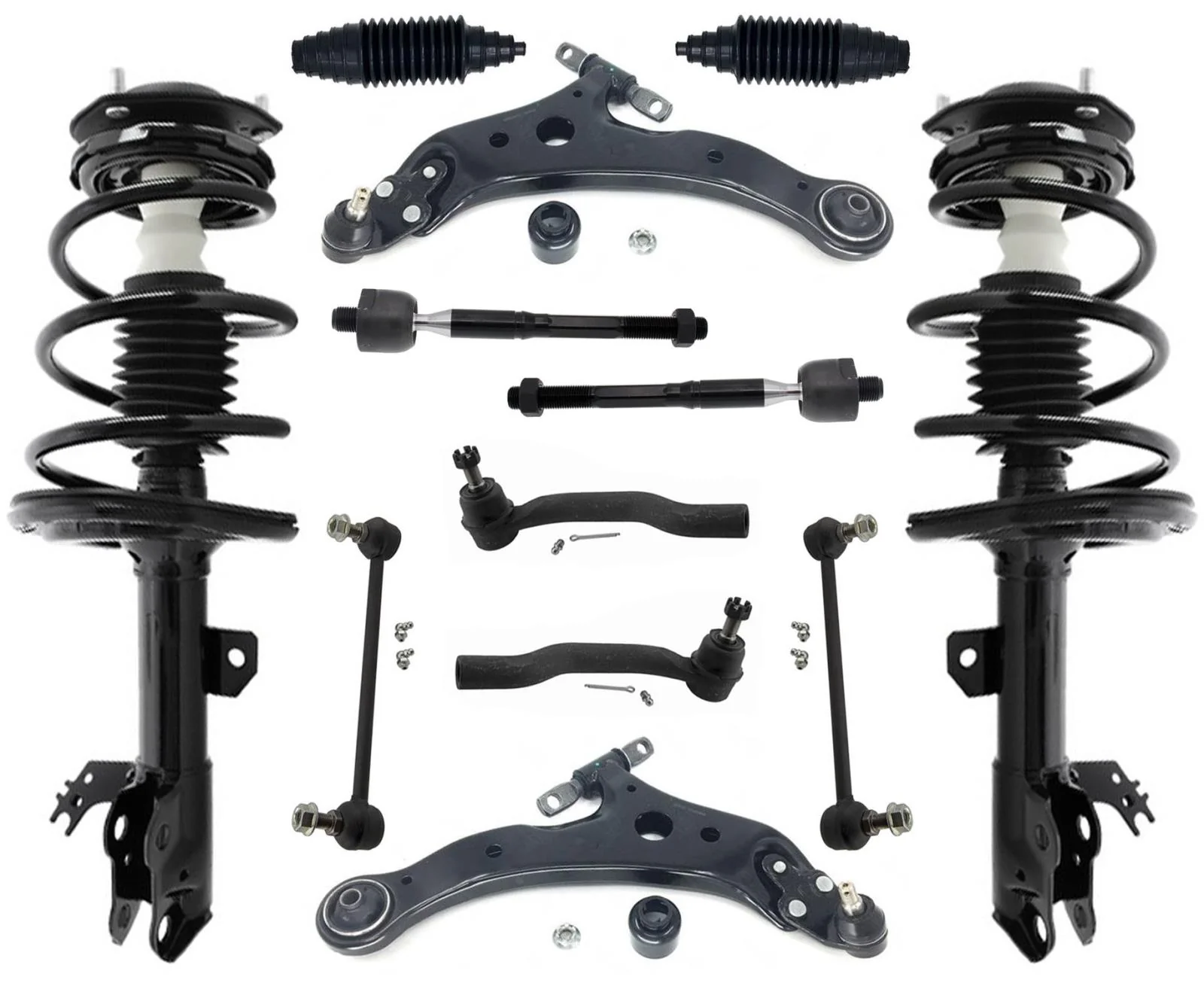 Coil Spring Struts Front Control Arms Tie Rods For Toyota Avalon 2016-2018 XLE