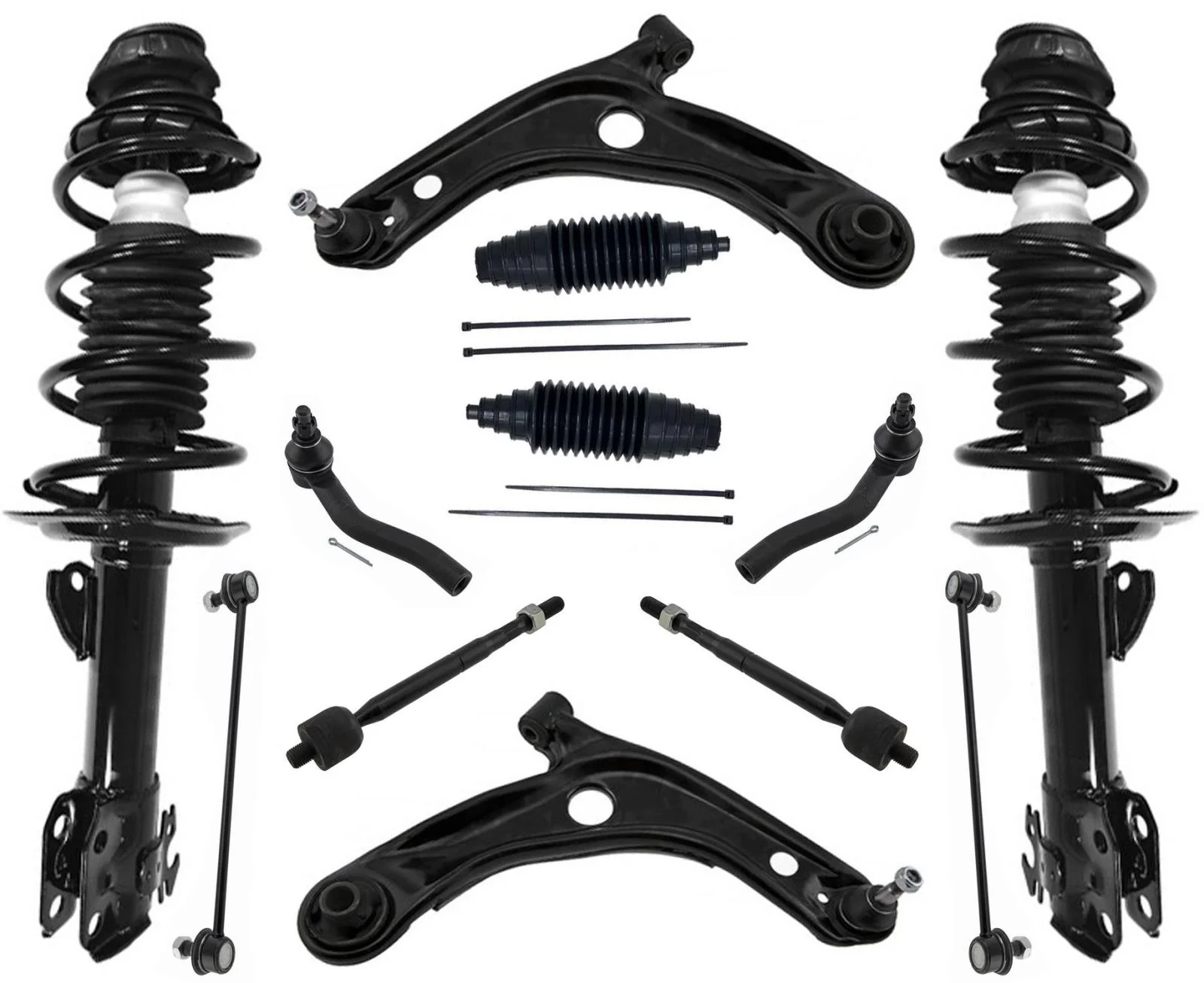 Front Complete Struts Control Arms Tie Rods & Links For Toyota Yaris 2006-2014