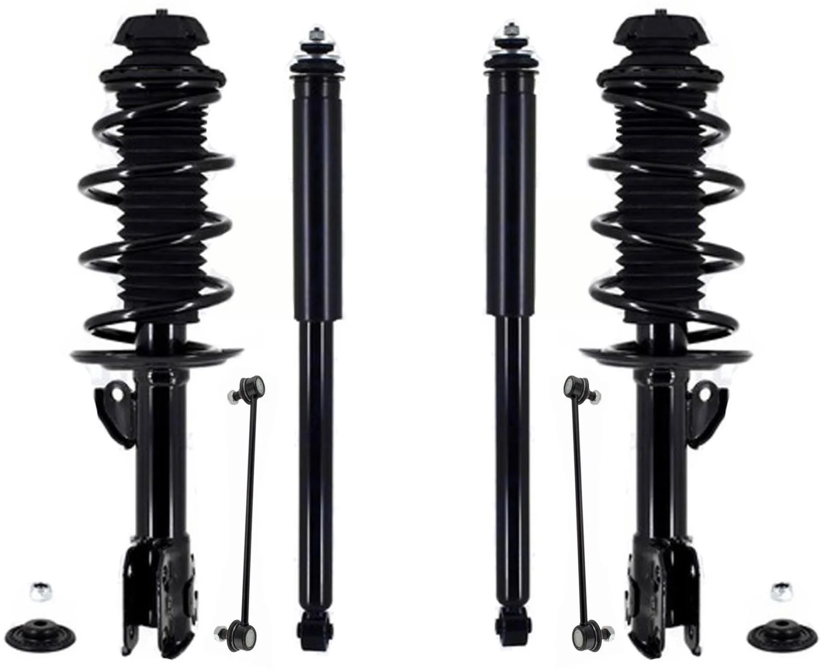 Front Complete Struts Links & Rear Complete Shocks For Toyota Prius C 2012-2015