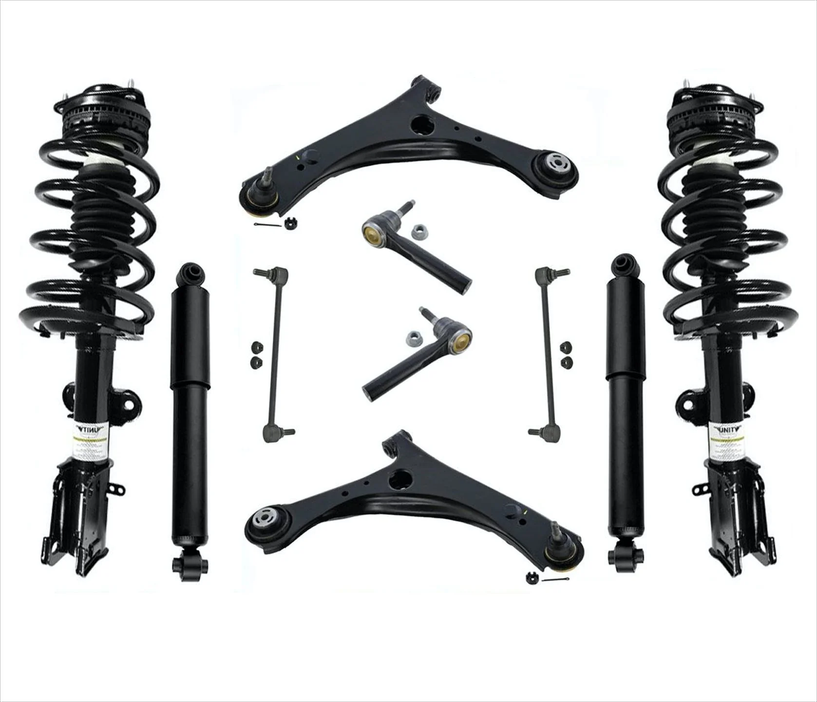 Front Complete Struts Lower Arms 10 Pcs Kit Fits Dodge Grand Caravan 08-19