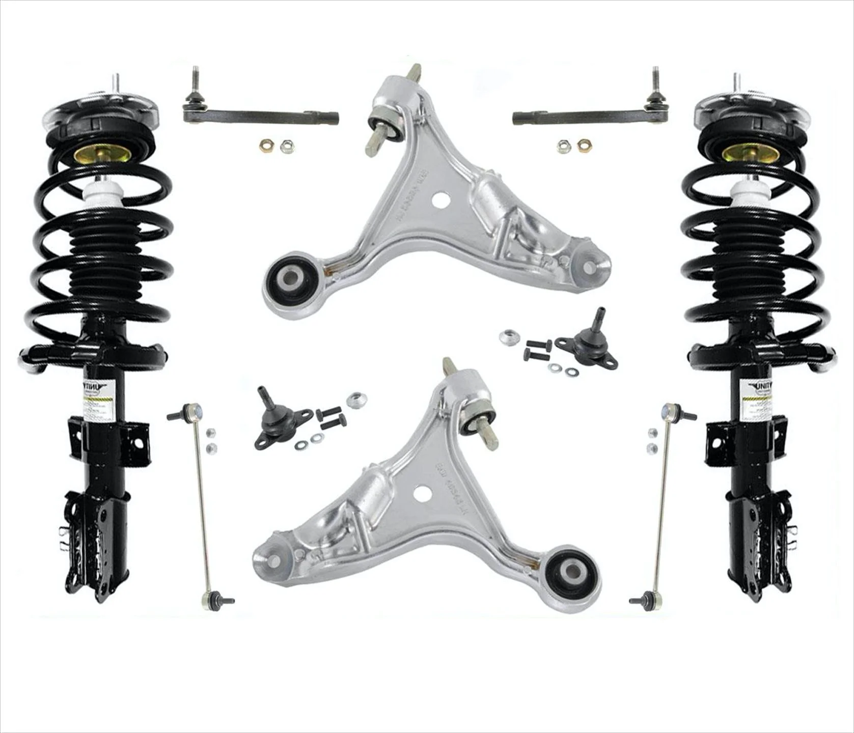 Front Complete Struts Lower Control Arm BJ Tie Rods & Links For Volvo S60 01-07