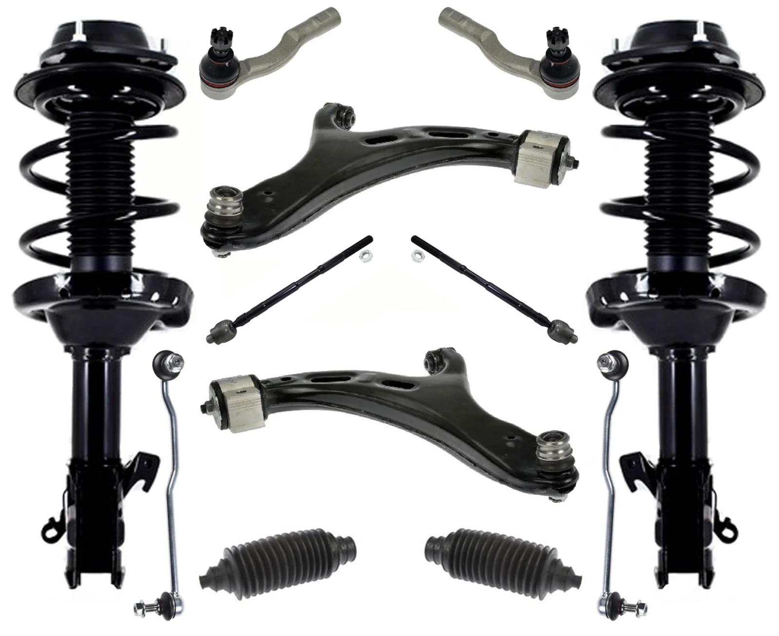 Front Complete Struts Lower Control Arms Tie Rods For Subaru Legacy 2015-2017