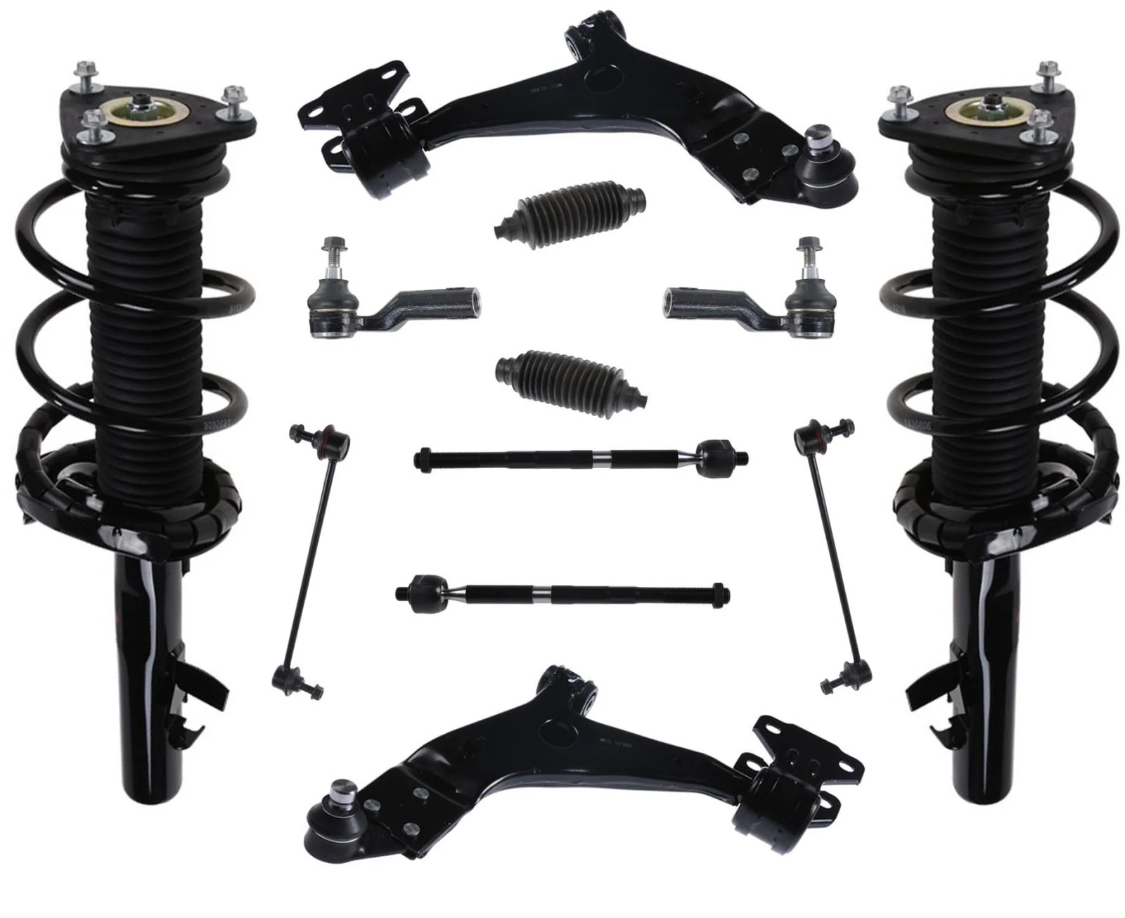 Front Complete Struts Lower Control Arms Tie Rods Links Fits 13-2019 Ford Escape