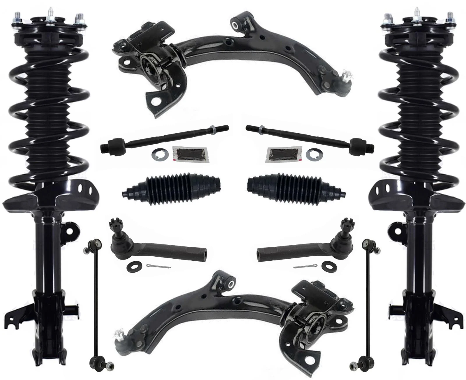 Front Complete Struts Lower Control Arms Tie Rods & Links For Acura RDX  07-12
