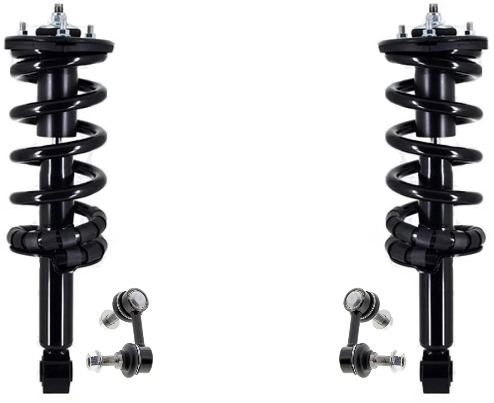 Front Complete Struts W/ Coil Spring & Sway Bar Links For Nissan Titan XD 16-23