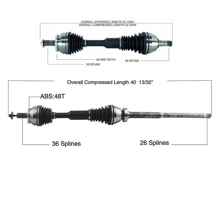 Front CV Drive Axle Shafts (2) L&R For 03-06 XC90 All Wheel Drive 2.5L ONLY
