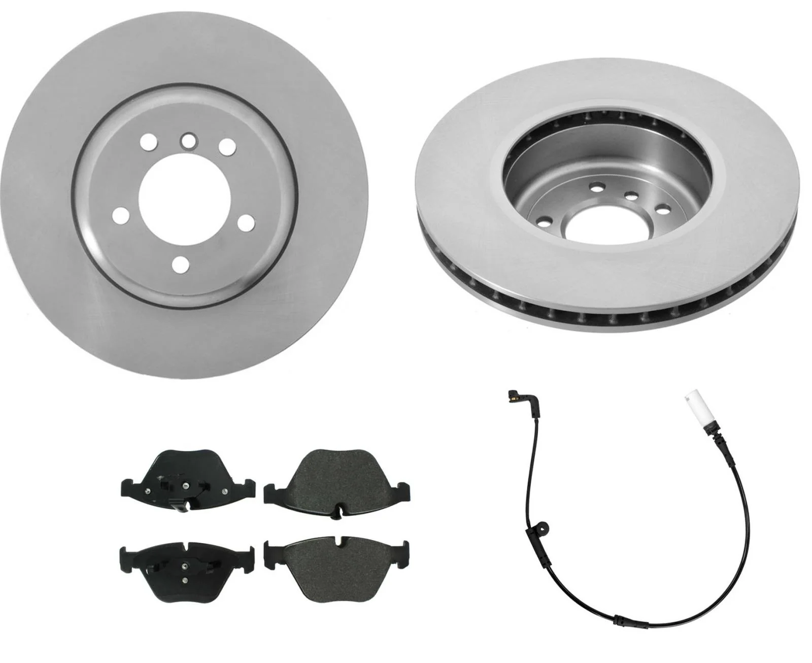 Front Disc Brake Rotors Ceramic Pads For 06-10 BMW 550I With Sensor 4Pc Kit