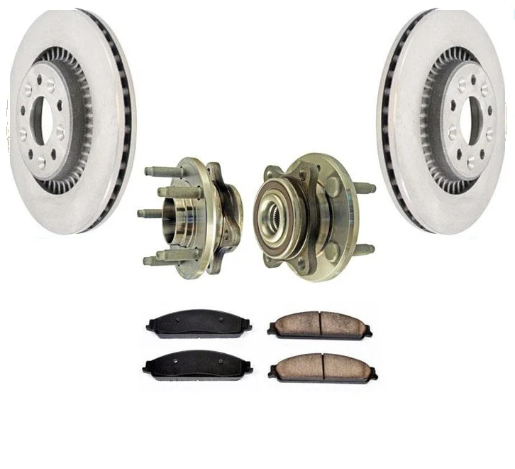 Front Disc Rotors Pads Front Hub & Bearing Assembly for 05-07 Ford Five Hundred