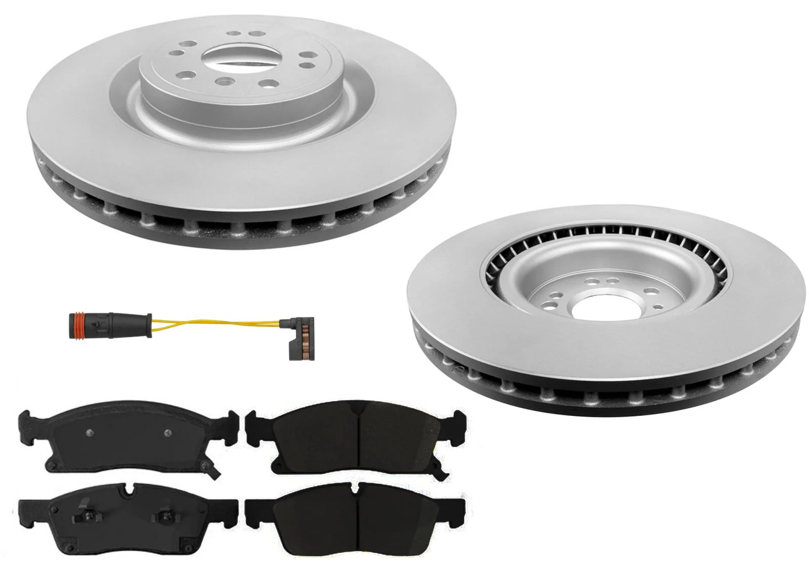 Front GEO Coated Brake Rotors & EPS Brake Pads For Mercedes Benz GL350 13-16