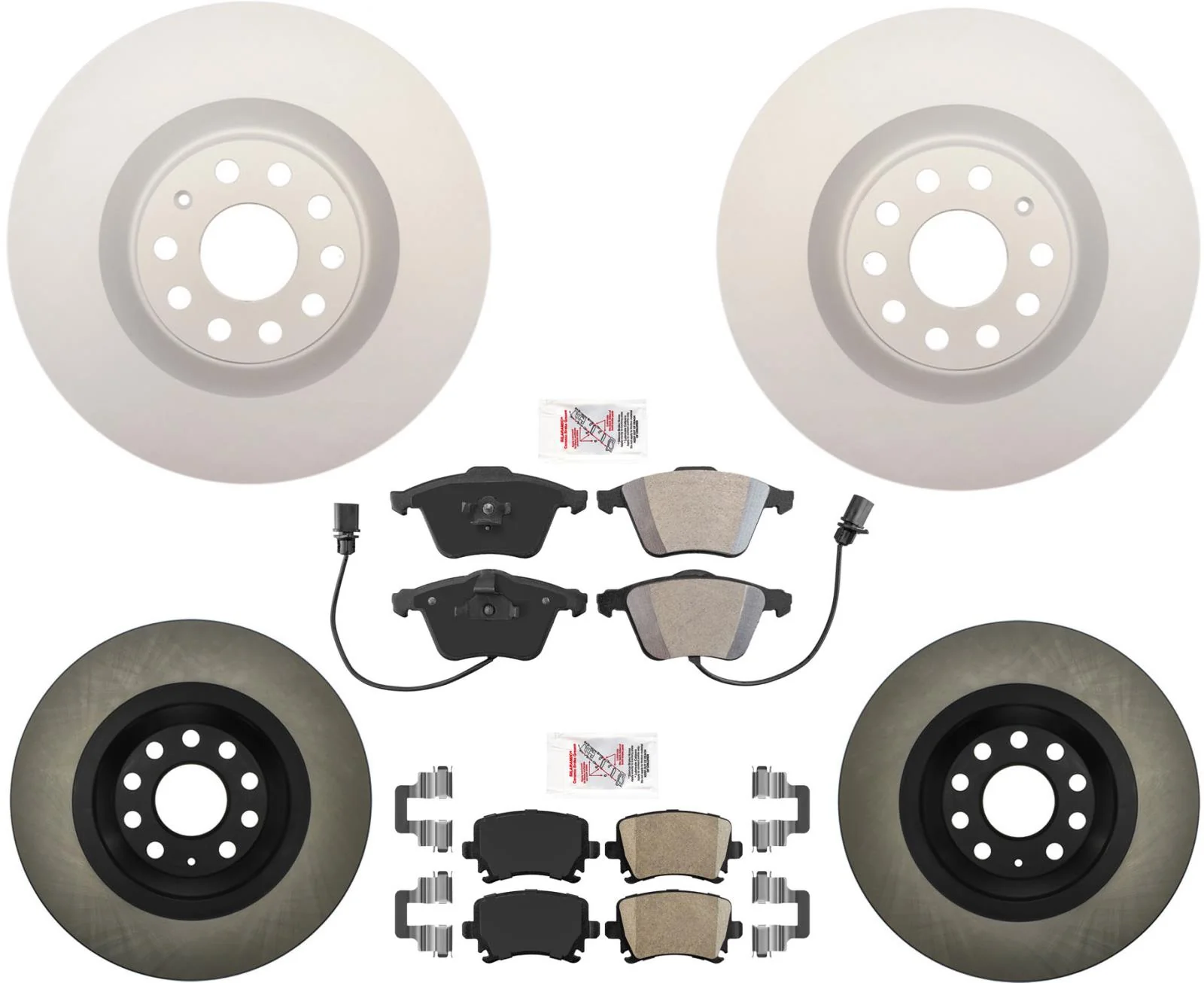 Front GEO Coated Disc Brake Rotors Disc Brake Pads For Audi S3 2011-2012