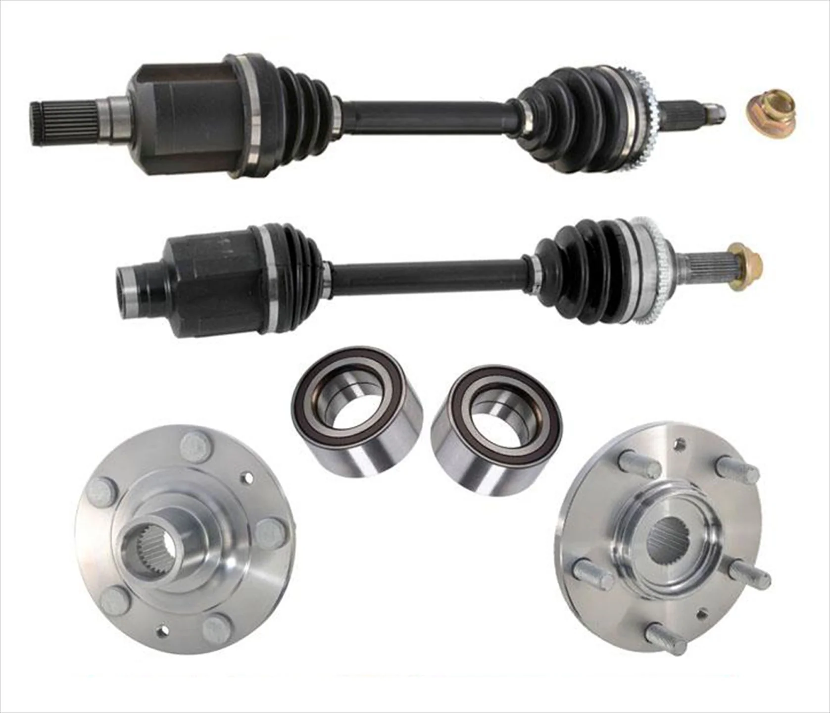 Front Hub & Bearing Kits Front CV Axle Shafts For 2006-2008 Mazda 6 S 3.0L Auto