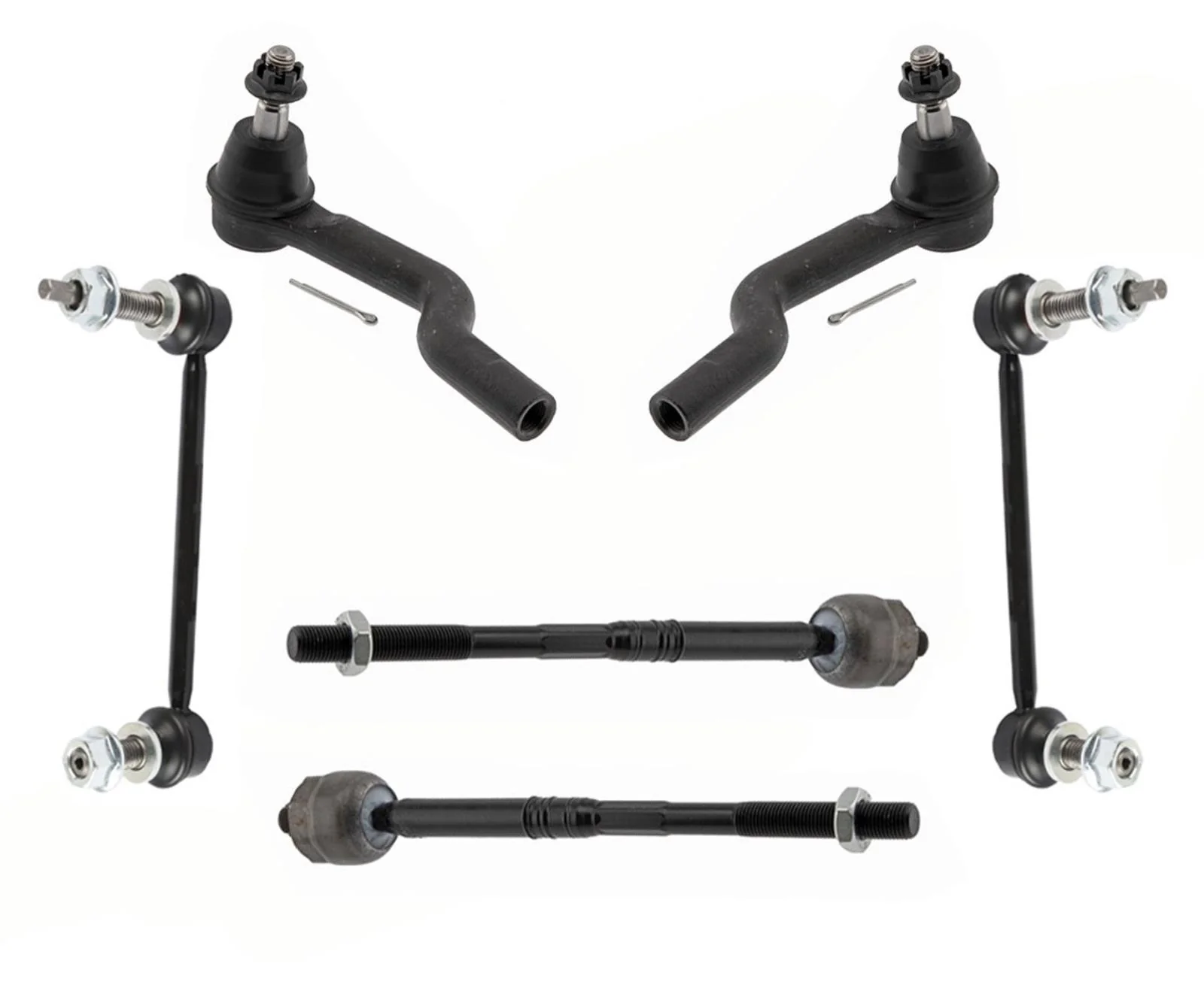 Front Inner & Outer Tie Rods & Links For Cadillac CTS Rear Wheel Drive 08-2015