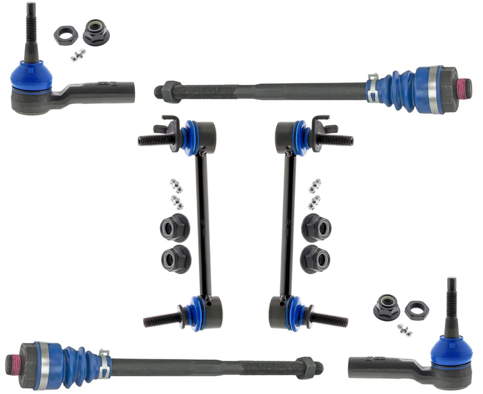 Front Inner & Outer Tie Rods & Links For Chevrolet Silverado 2500 HD 2020-2022