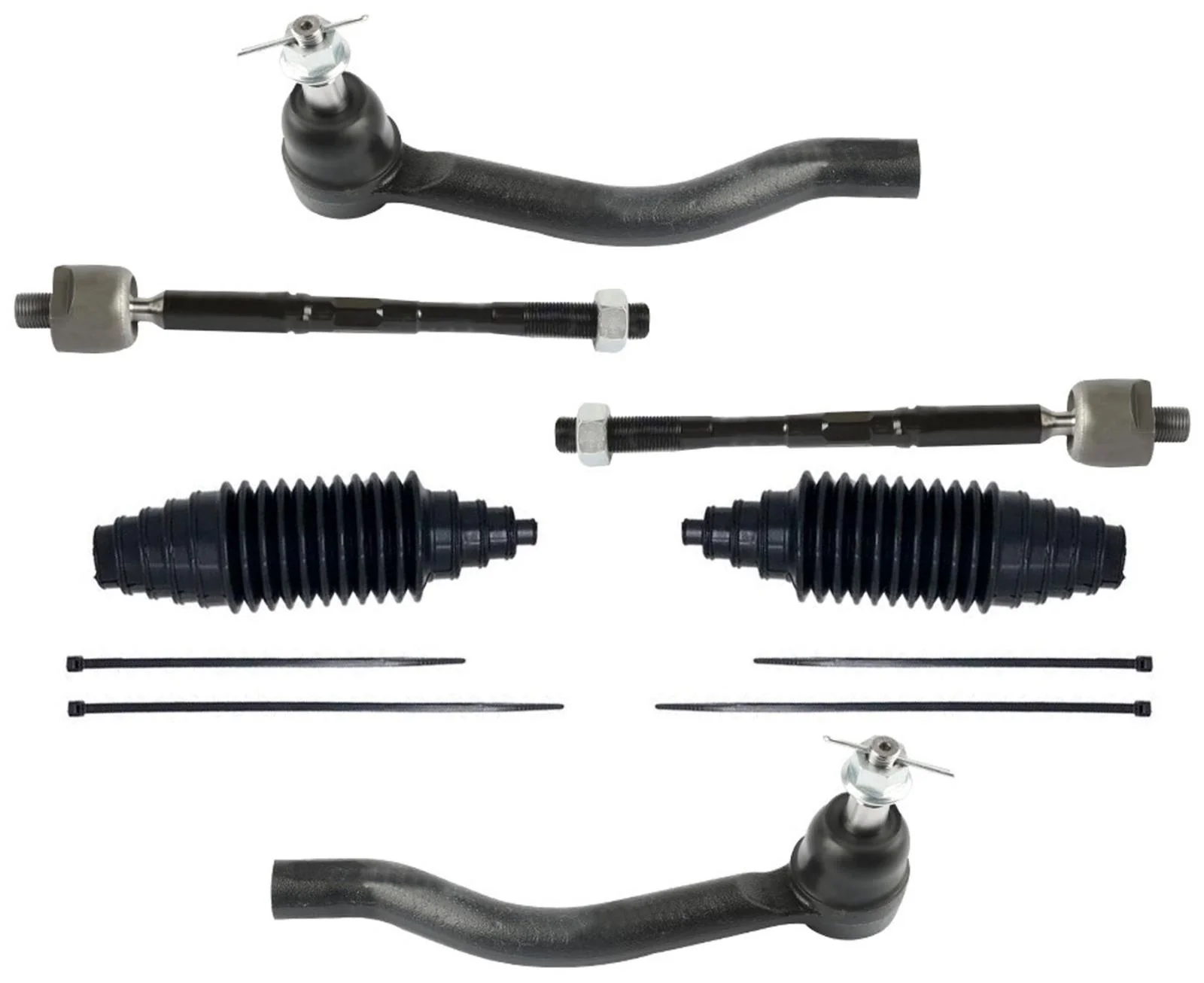 Front Inner & Outer Tie Rods & Universal Boots For Nissan Murano 2015 2018 2022