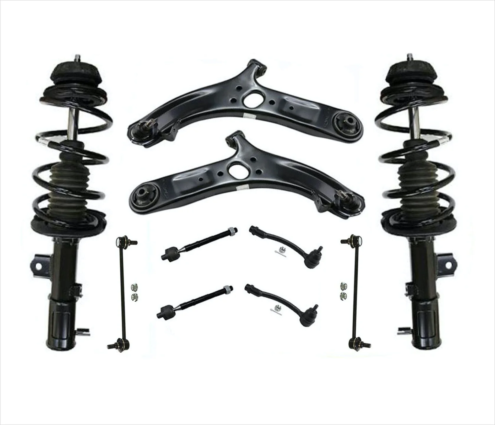 Front L & R Complete Struts Lower Control Arms 10 Pcs For Hyundai Accent 12-17