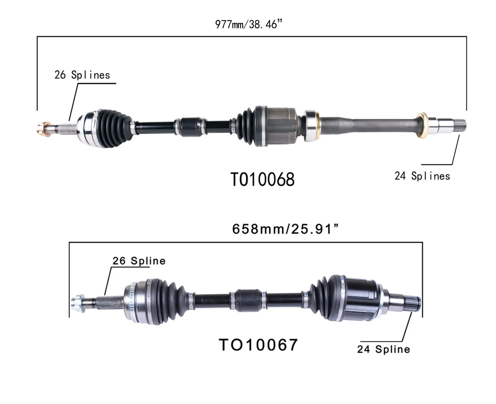 Front CV Drive Axles For 2012 2013 2014 2017 Toyota Camry 2.5L No Hybrid Models