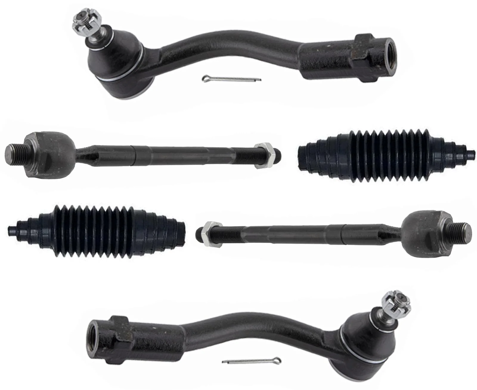Front Left & Right Inner and Outer Tie Rods For Kia Soul 2012-2013