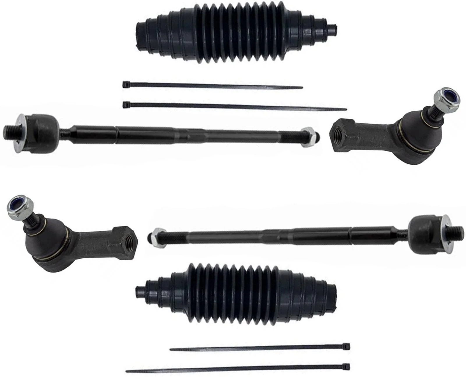 Front Left & Right Inner & Outer Tie Rods & Boots For Mitsubishi Lancer 11-2017