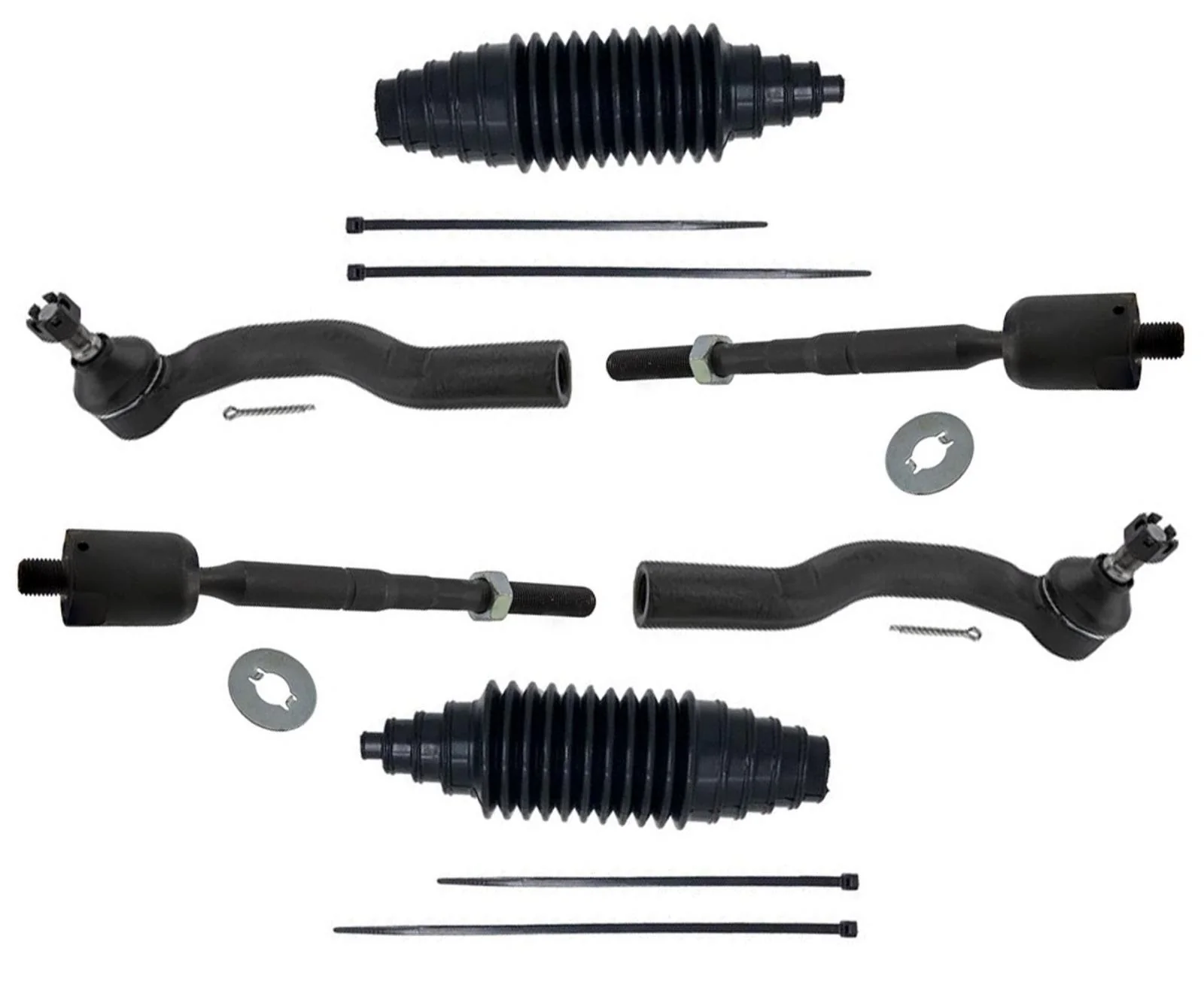 Front Left & Right Inner & Outer Tie Rods & Boots For Toyota Camry 2007-2011
