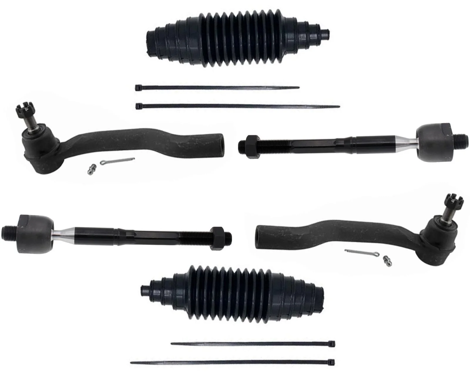 Front Inner & Outer Tie Rods & Boots for Toyota Camry 2012 2014 2015 2016 2017