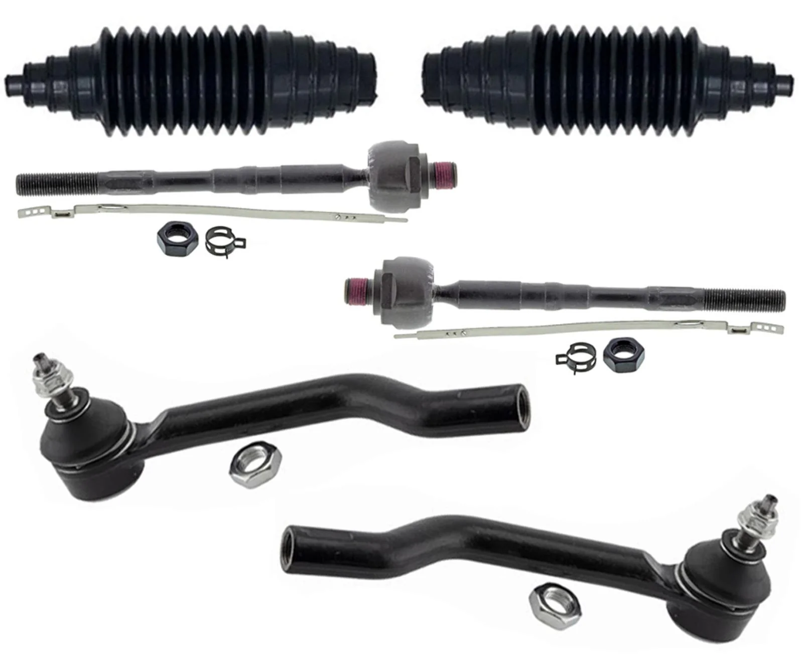 Front Left & Right Inner & Outer Tie Rods For Nissan Rogue 2014-2020