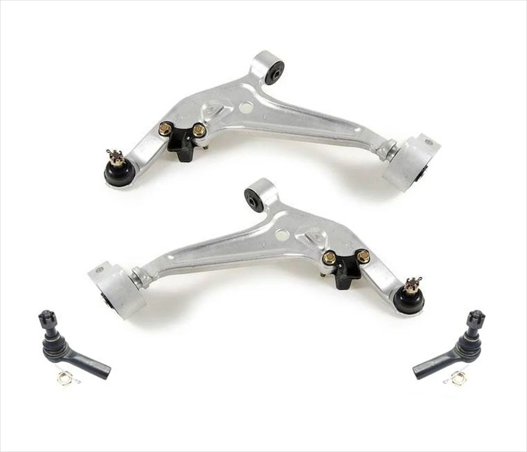 Front Left Right Lower Control Arms Outer Tie Rods for Nissan X-Trail 2002-2007