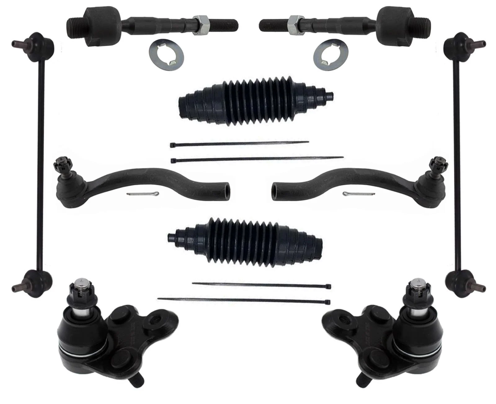 Front Lower Ball Joints Inner Outer Tie Rods & Links For Acura ILX 2016-2022