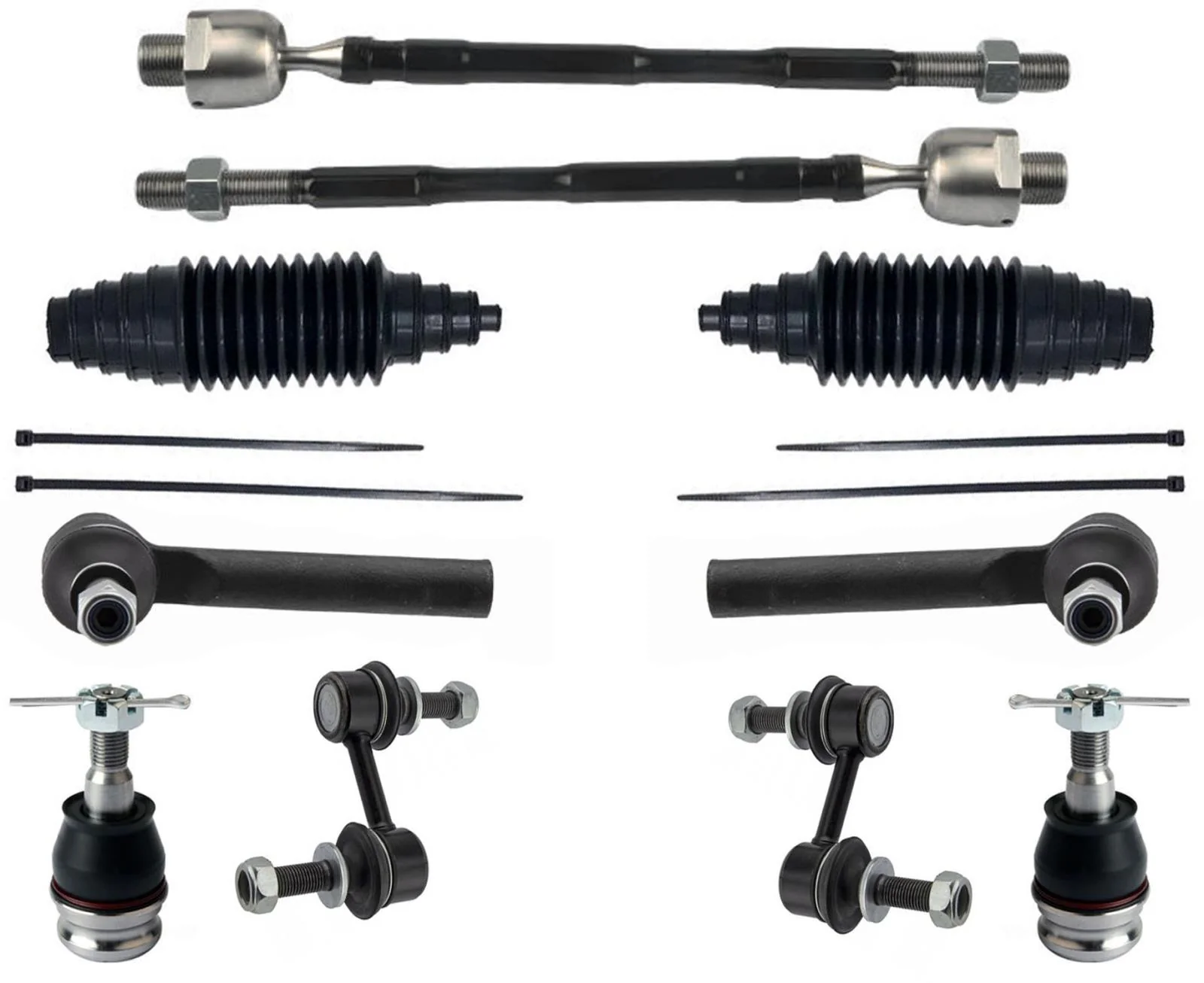 Front Lower Ball Joints Inner Outer Tie Rods & Links For Subaru Tribeca 2006-14