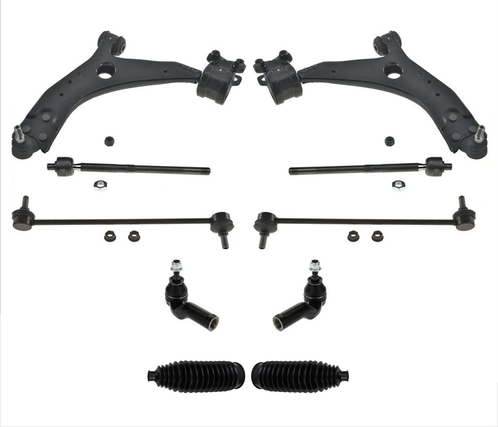 Front Lower Control Arm BJ W Bracket Bushings Tie Rods for Volvo C30 08-2013 10p