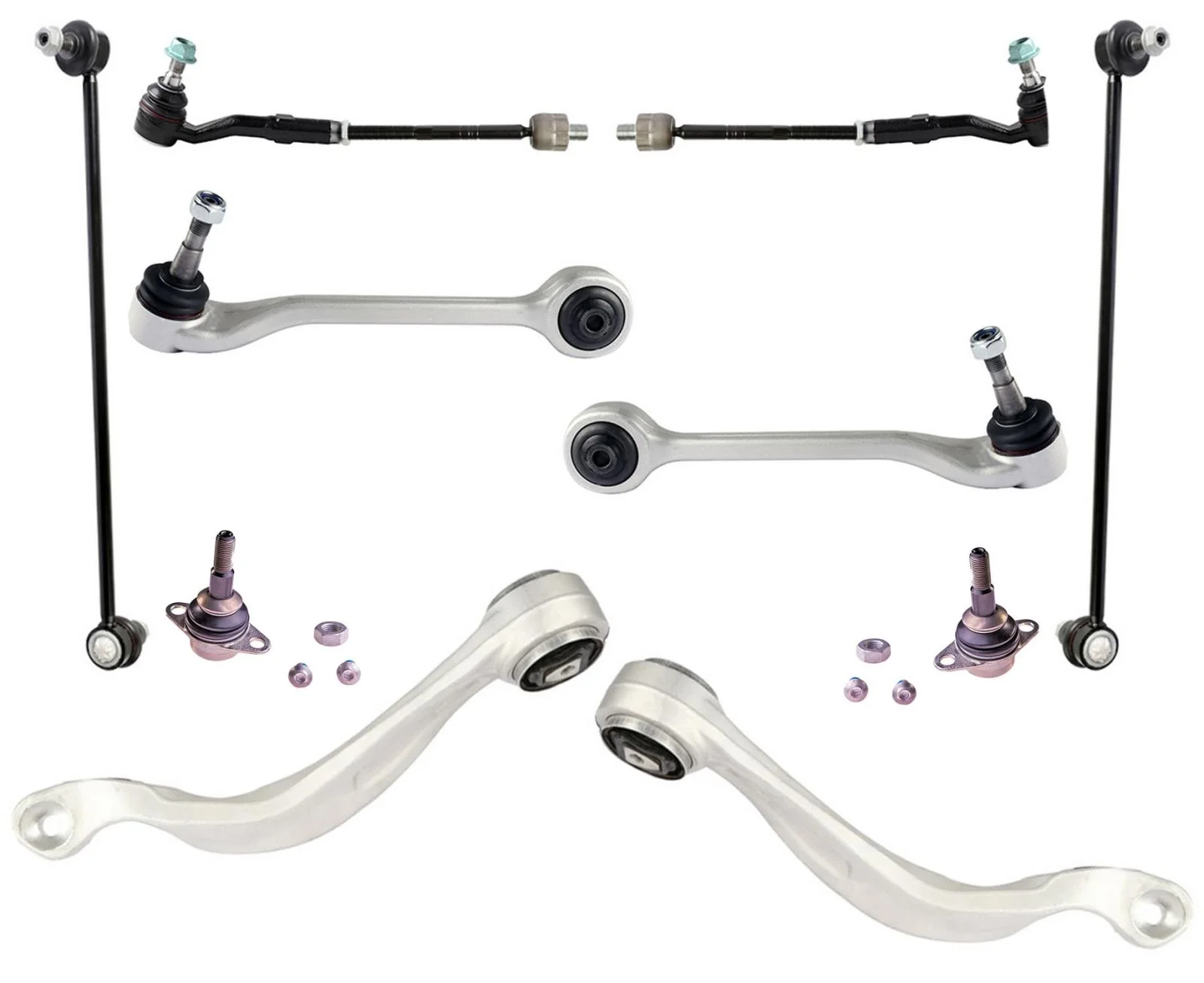 Front Lower Control Arms Ball Joints Tie Rods & Links For BMW 525XI 2006-2007