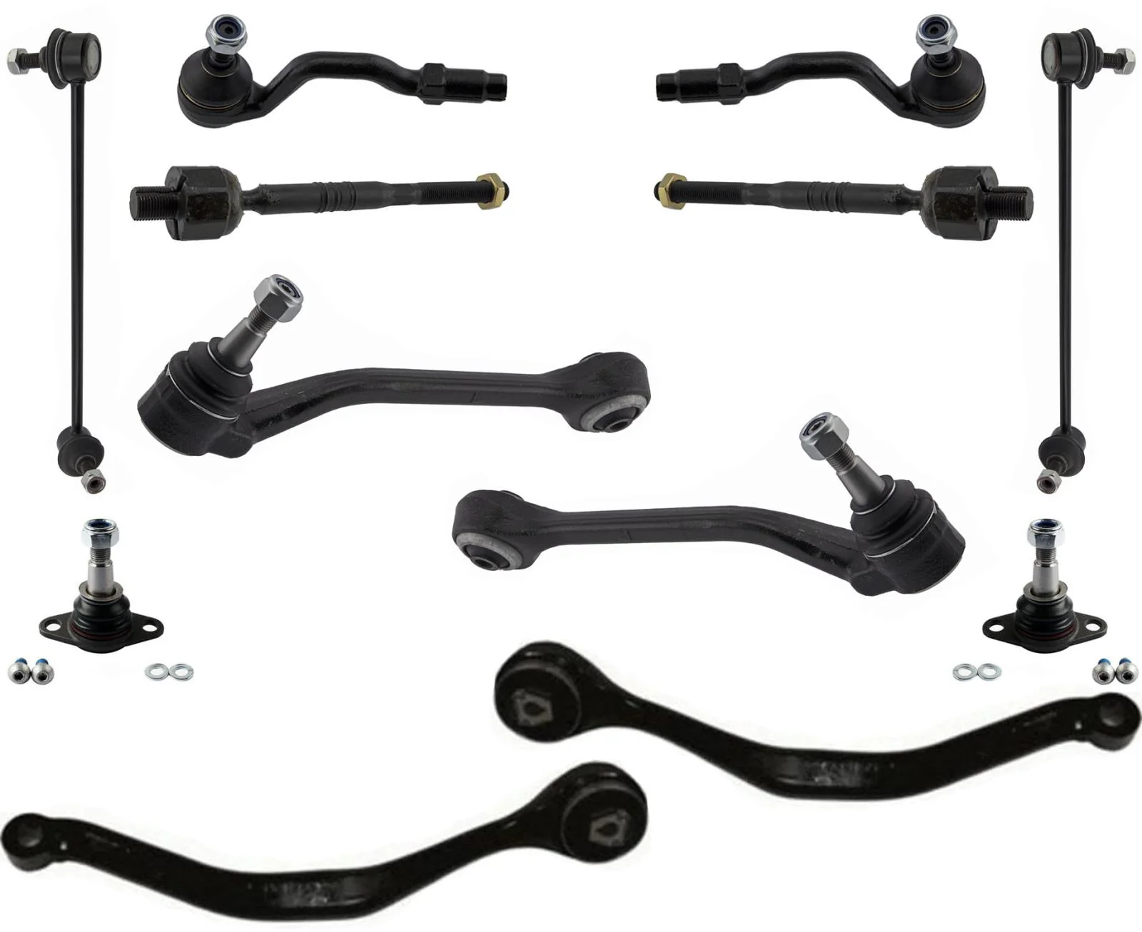 Front Lower Control Arms Ball Joints Tie Rods & Links For BMW X3 2007-2010