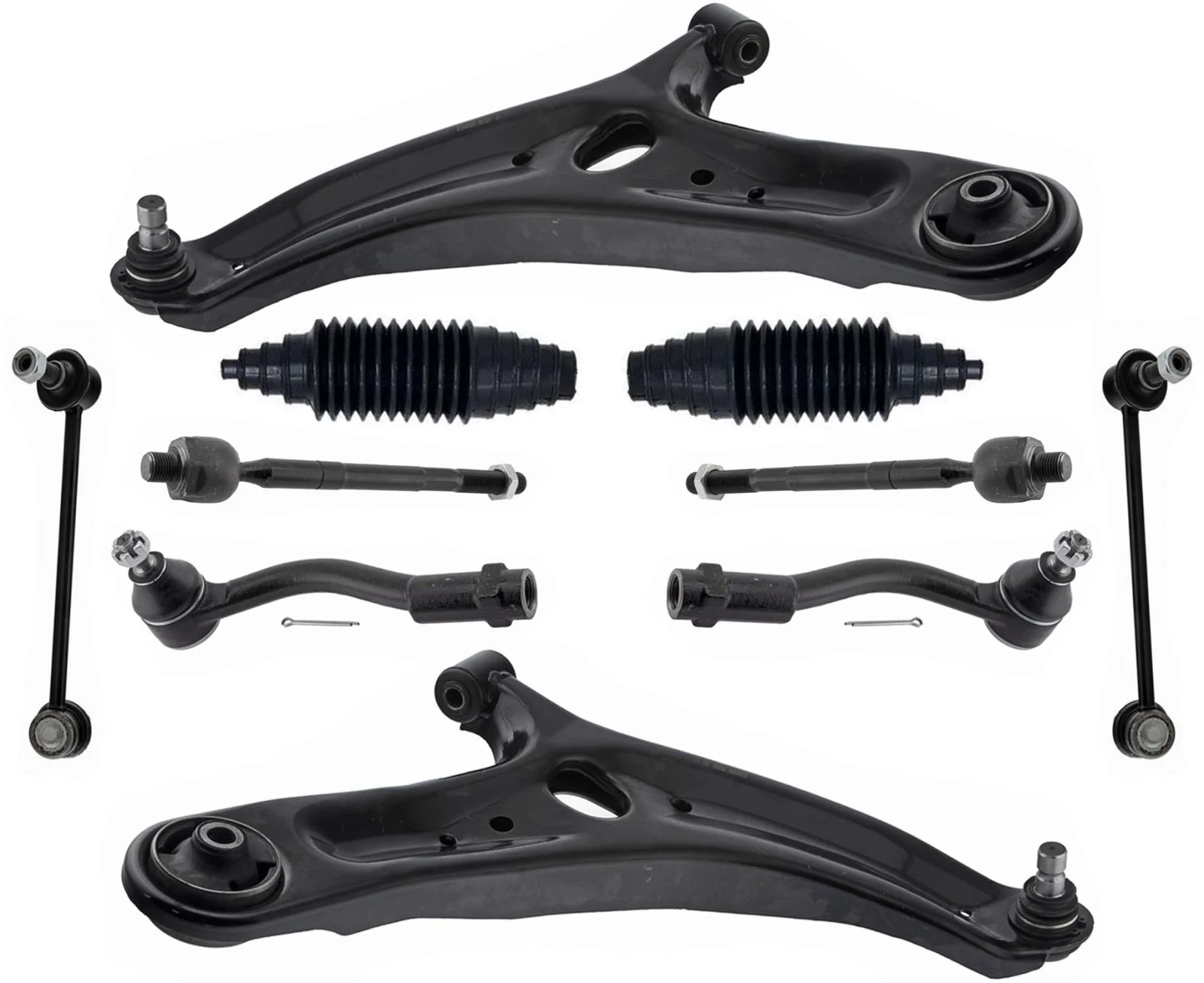 Front Lower Control Arms Ball Joints Tie Rods & Links For Kia Soul 2012-2013