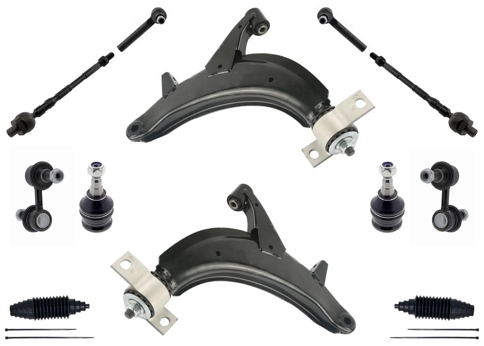 Front Lower Control Arms Lower Ball Joint Tie Rod For Subaru WRX STi 2006 2007