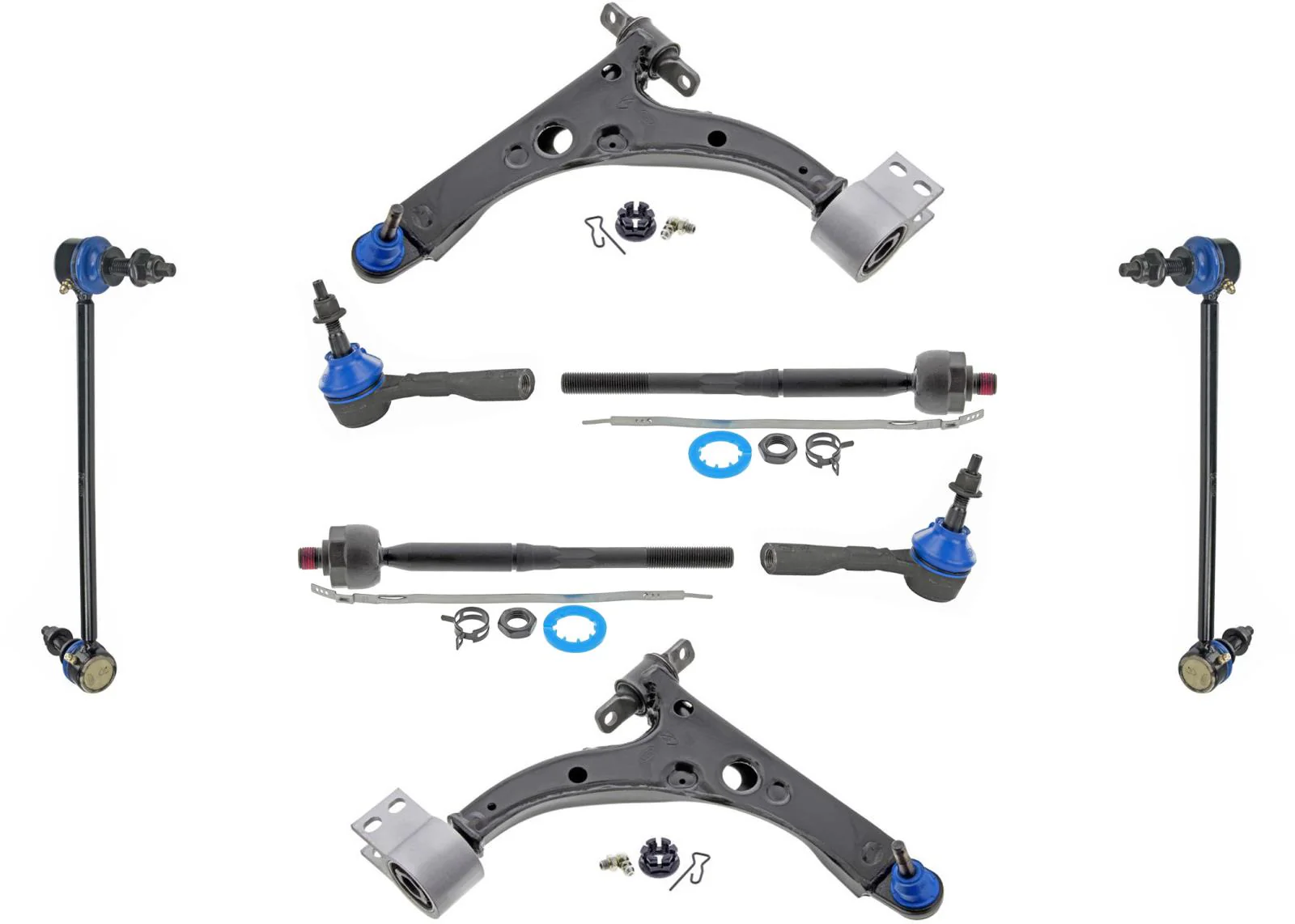 Front Lower Control Arms Tie Rods Sway Bar Links for Chevrolet Cruz 2016-2019